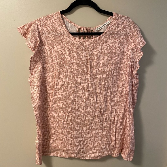 Abercrombie Pink and White Floral Blouse Size XL - Picture 1 of 3